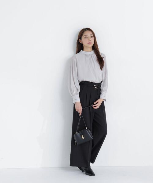 NATURAL BEAUTY BASIC(ナチュラルビューティーベーシック)の「ハシゴレース楊柳ブラウス(シャツ/ブラウス・レディース・グレー/ピンク/オフホワイト・SMALL/MEDIUM)」の9枚目の写真