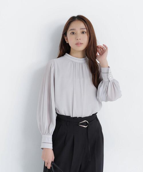 NATURAL BEAUTY BASIC(ナチュラルビューティーベーシック)の「ハシゴレース楊柳ブラウス(シャツ/ブラウス・レディース・グレー/ピンク/オフホワイト・SMALL/MEDIUM)」の10枚目の写真