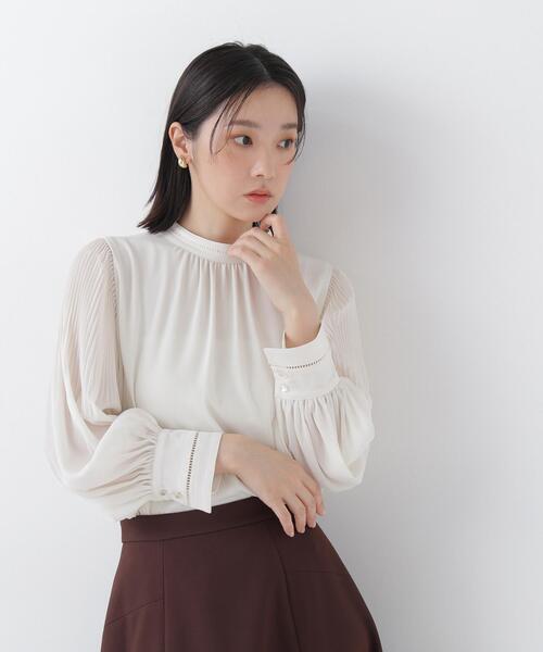 NATURAL BEAUTY BASIC(ナチュラルビューティーベーシック)の「ハシゴレース楊柳ブラウス(シャツ/ブラウス・レディース・グレー/ピンク/オフホワイト・SMALL/MEDIUM)」の21枚目の写真