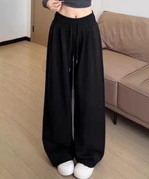 スウェットパンツハイウエストワイドパンツ