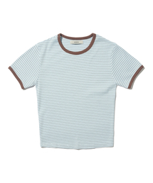フレンチリンガーストライプ半袖Tシャツ(ソラ)
