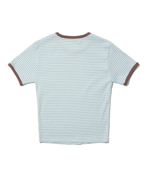 CARGOBROS FOR WOMAN(カーゴブロスフォーウィメン)の「フレンチリンガーストライプ半袖Tシャツ(ソラ)(Tシャツ/カットソー・レディース・その他・FREE)」の2枚目の写真