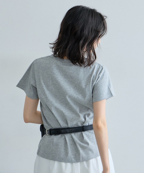 &. NOSTALGIA(アンドドットノスタルジア)の「汗染み防止加工ロゴTシャツ(Tシャツ/カットソー・レディース・オフホワイト/グレー・M)」の6枚目の写真