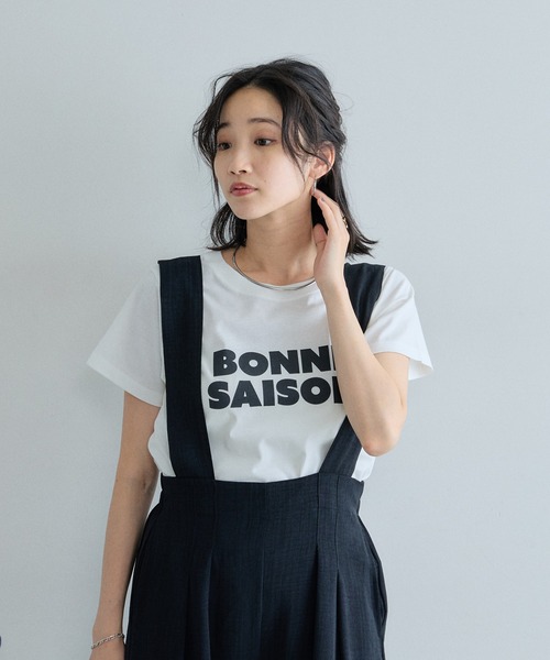 &. NOSTALGIA(アンドドットノスタルジア)の「汗染み防止加工ロゴTシャツ(Tシャツ/カットソー・レディース・オフホワイト/グレー・M)」の12枚目の写真