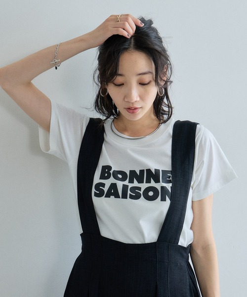 &. NOSTALGIA(アンドドットノスタルジア)の「汗染み防止加工ロゴTシャツ(Tシャツ/カットソー・レディース・オフホワイト/グレー・M)」の13枚目の写真