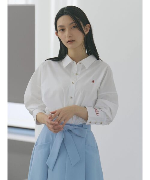 POLO BCS(ポロ ビーシーエス)の「【POLOBCS】オーバーシャツ(シャツ/ブラウス・レディース・ブルー/ピンク/ライトブルー/チャコールグレー/オフホワイト・MEDIUM)」の1枚目の写真