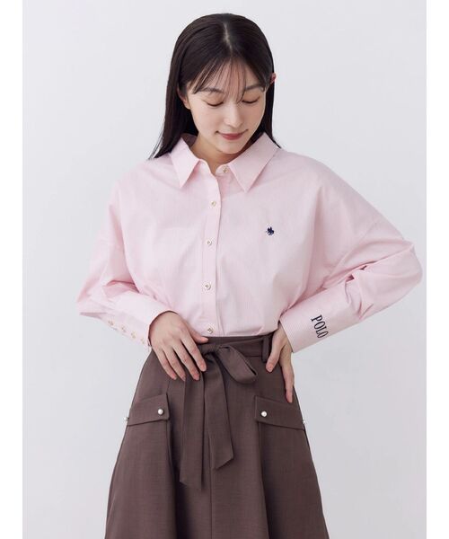 POLO BCS(ポロ ビーシーエス)の「【POLOBCS】オーバーシャツ(シャツ/ブラウス・レディース・ブルー/ピンク/ライトブルー/チャコールグレー/オフホワイト・MEDIUM)」の5枚目の写真