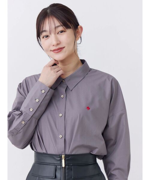 POLO BCS（ポロ ビーシーエス）の「【POLOBCS】オーバーシャツ（シャツ/ブラウス・レディース・ブルー/ピンク/ライトブルー/チャコールグレー/オフホワイト・MEDIUM）」の21枚目の写真