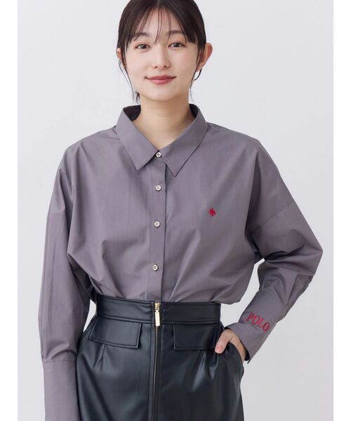 POLO BCS（ポロ ビーシーエス）の「【POLOBCS】オーバーシャツ（シャツ/ブラウス・レディース・ブルー/ピンク/ライトブルー/チャコールグレー/オフホワイト・MEDIUM）」の20枚目の写真