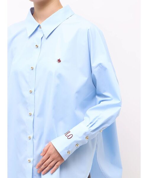 POLO BCS(ポロ ビーシーエス)の「【POLOBCS】オーバーシャツ(シャツ/ブラウス・レディース・ブルー/ピンク/ライトブルー/チャコールグレー/オフホワイト・MEDIUM)」の11枚目の写真