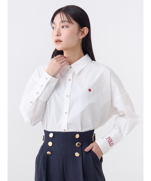 POLO BCS（ポロ ビーシーエス）の「【POLOBCS】オーバーシャツ（シャツ/ブラウス・レディース・ブルー/ピンク/ライトブルー/チャコールグレー/オフホワイト・MEDIUM）」の2枚目の写真