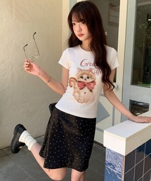 レディース タイトフィット グラフィックTシャツ アニマル柄デザイン 春夏向け かわいいトップス 肌に優しい素材