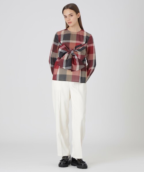 BLUE LABEL CRESTBRIDGE（ブルーレーベルクレストブリッジ）の「クレストブリッジチェックシアーボイルリボンブラウス（シャツ/ブラウス・レディース・パープル系その他4/ブルー系その他4/レッド・38/36）」の20枚目の写真