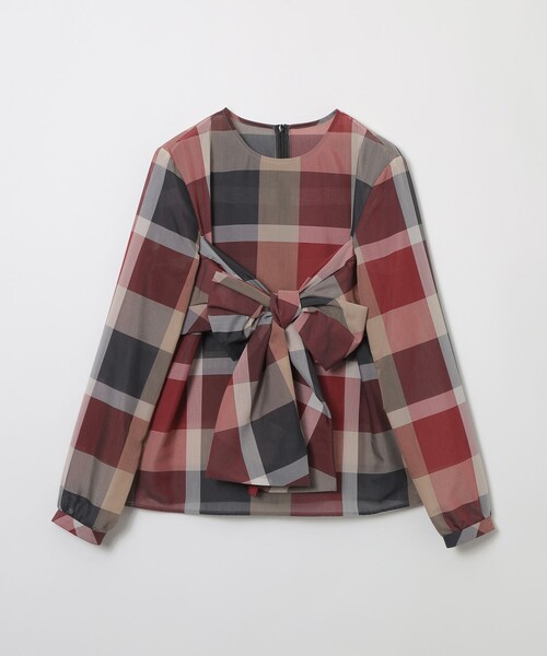 BLUE LABEL CRESTBRIDGE（ブルーレーベルクレストブリッジ）の「クレストブリッジチェックシアーボイルリボンブラウス（シャツ/ブラウス・レディース・パープル系その他4/ブルー系その他4/レッド・38/36）」の15枚目の写真