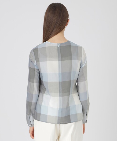 BLUE LABEL CRESTBRIDGE（ブルーレーベルクレストブリッジ）の「クレストブリッジチェックシアーボイルリボンブラウス（シャツ/ブラウス・レディース・パープル系その他4/ブルー系その他4/レッド・38/36）」の19枚目の写真