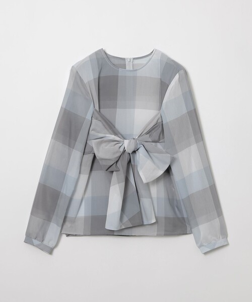 BLUE LABEL CRESTBRIDGE（ブルーレーベルクレストブリッジ）の「クレストブリッジチェックシアーボイルリボンブラウス（シャツ/ブラウス・レディース・パープル系その他4/ブルー系その他4/レッド・38/36）」の10枚目の写真