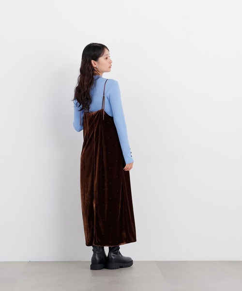 N.（N. Natural Beauty Basic）（エヌエヌナチュラルビューティーベーシック）の「ベロアドット刺繍キャミワンピ（ワンピース・レディース・ブラウン系その他/ブラック系その他2・ﾌﾘ-）」の13枚目の写真