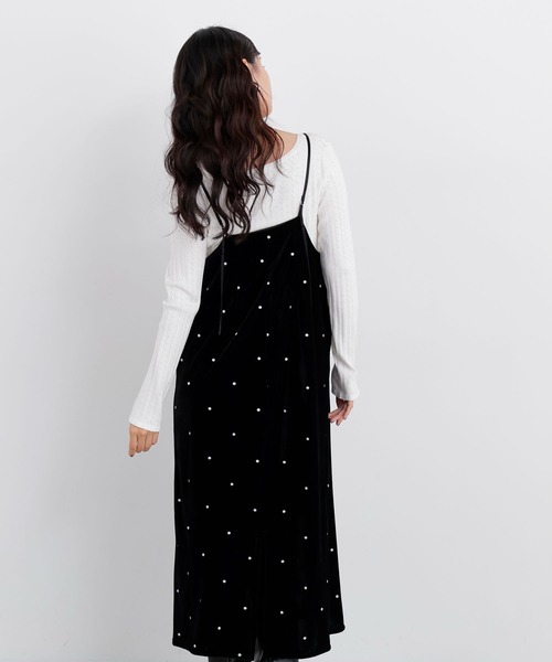 N.（N. Natural Beauty Basic）（エヌエヌナチュラルビューティーベーシック）の「ベロアドット刺繍キャミワンピ（ワンピース・レディース・ブラウン系その他/ブラック系その他2・ﾌﾘ-）」の18枚目の写真