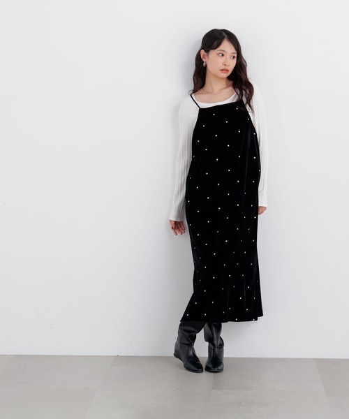 N.（N. Natural Beauty Basic）（エヌエヌナチュラルビューティーベーシック）の「ベロアドット刺繍キャミワンピ（ワンピース・レディース・ブラウン系その他/ブラック系その他2・ﾌﾘ-）」の19枚目の写真