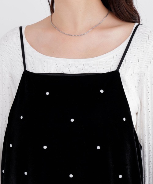 N.（N. Natural Beauty Basic）（エヌエヌナチュラルビューティーベーシック）の「ベロアドット刺繍キャミワンピ（ワンピース・レディース・ブラウン系その他/ブラック系その他2・ﾌﾘ-）」の16枚目の写真