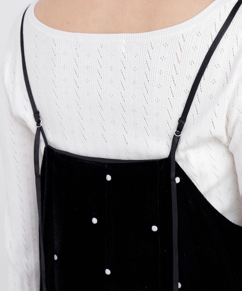 N.（N. Natural Beauty Basic）（エヌエヌナチュラルビューティーベーシック）の「ベロアドット刺繍キャミワンピ（ワンピース・レディース・ブラウン系その他/ブラック系その他2・ﾌﾘ-）」の10枚目の写真