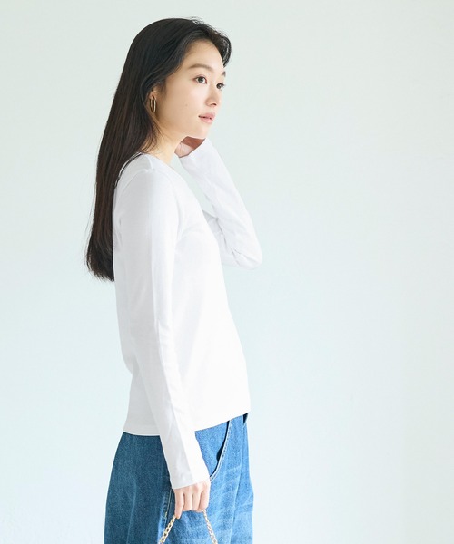 coca(coca)(コカ)の「シルキースムースUネックTシャツ(Tシャツ/カットソー・レディース・ホワイト/ブラック/グレー・L/M/S)」の14枚目の写真