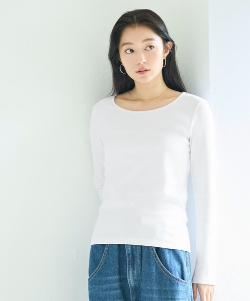 coca(coca)(コカ)の「シルキースムースUネックTシャツ(Tシャツ/カットソー・レディース・ホワイト/ブラック/グレー・L/M/S)」の15枚目の写真