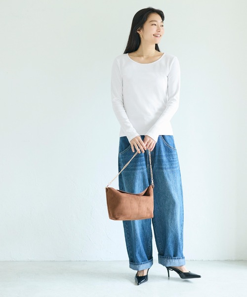 coca(coca)(コカ)の「シルキースムースUネックTシャツ(Tシャツ/カットソー・レディース・ホワイト/ブラック/グレー・L/M/S)」の17枚目の写真