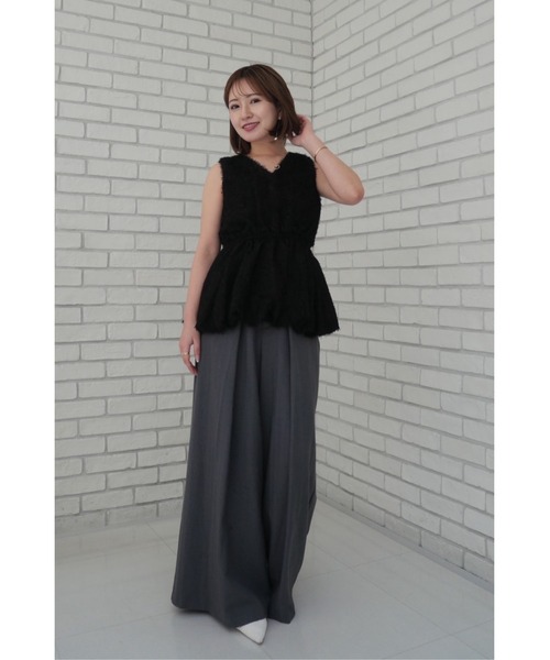 ORGUE（オルグ）の「Fringe jacquard blouse/フリンジジャガードブラウス（シャツ/ブラウス・レディース・ピンク/ブラック/アイボリー・FREE）」の8枚目の写真