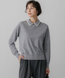 ウーステッドウール ポロ ニット