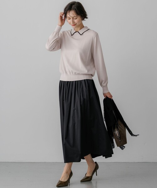 23区(ニジュウサンク)の「ウーステッドウール ポロ ニット(ニット/セーター・レディース・ブラック系/ライトグレー系/ダークブラウン系/ベージュ系・40/38)」の19枚目の写真