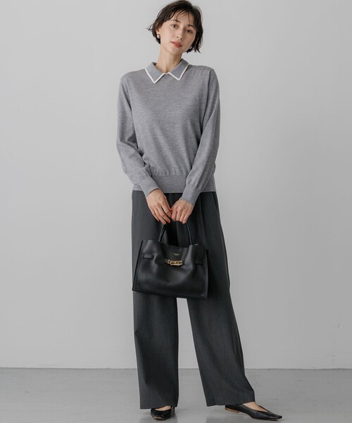 23区(ニジュウサンク)の「ウーステッドウール ポロ ニット(ニット/セーター・レディース・ブラック系/ライトグレー系/ダークブラウン系/ベージュ系・40/38)」の17枚目の写真