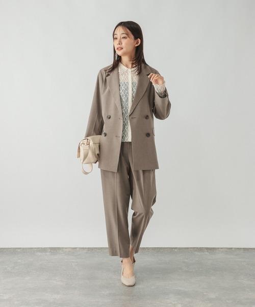 GLOBAL WORK(グローバルワーク)の「ウツクシルエットダブルジャケット/766163(テーラードジャケット・レディース・モカ/ブラック/ネイビー・SMALL/X-LARGE/MEDIUM/LARGE)」の9枚目の写真