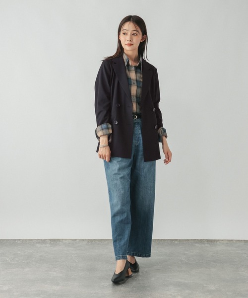 GLOBAL WORK(グローバルワーク)の「ウツクシルエットダブルジャケット/766163(テーラードジャケット・レディース・モカ/ブラック/ネイビー・SMALL/X-LARGE/MEDIUM/LARGE)」の12枚目の写真
