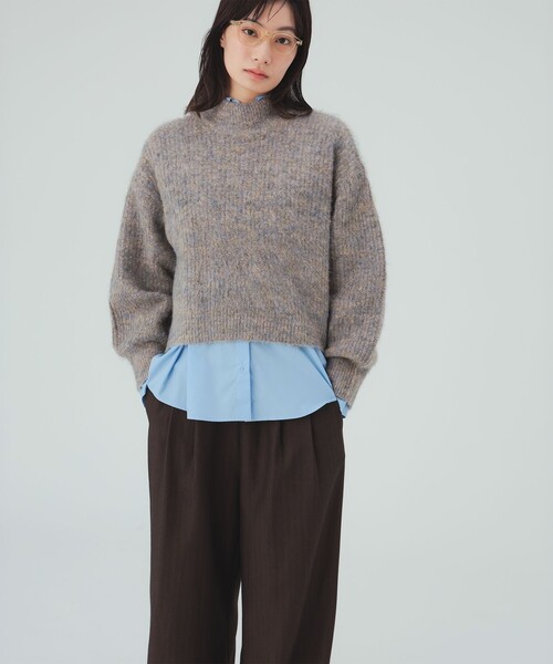 BEAMS HEART(ビームスハート)の「ミックスシャギー ハイネック ニット プルオーバー(ニット/セーター・レディース・ホワイト系その他7/ブラウン・FREE)」の6枚目の写真