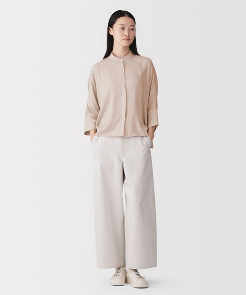 MUJI Labo(ムジラボ)の「婦人 キュプラ混七分袖シャツ(シャツ/ブラウス・レディース・ピンク・M/L)」の2枚目の写真