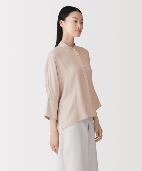 MUJI Labo(ムジラボ)の「婦人 キュプラ混七分袖シャツ(シャツ/ブラウス・レディース・ピンク・M/L)」の3枚目の写真