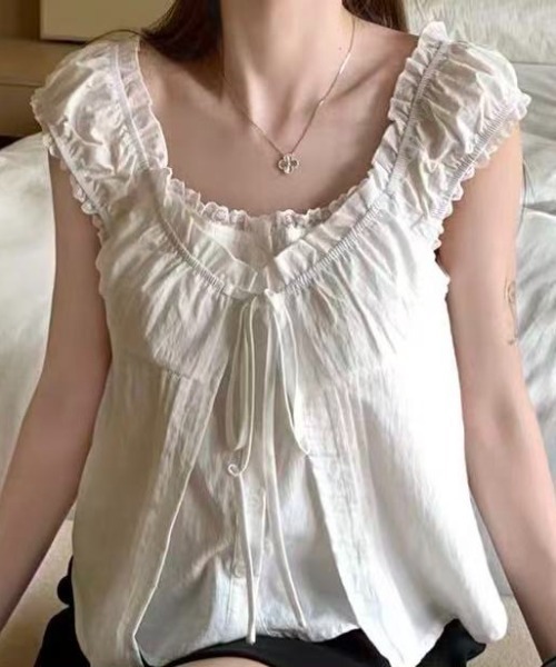 FLINEA(フリネア)の「フェイクレイヤードブラウス(シャツ/ブラウス・レディース・ブルー/ホワイト/ブラック/ピンク・FREE)」の1枚目の写真