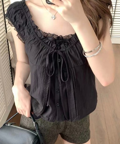 FLINEA(フリネア)の「フェイクレイヤードブラウス(シャツ/ブラウス・レディース・ブルー/ホワイト/ブラック/ピンク・FREE)」の14枚目の写真