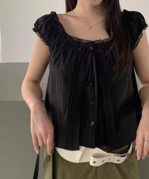 FLINEA(フリネア)の「フェイクレイヤードブラウス(シャツ/ブラウス・レディース・ブルー/ホワイト/ブラック/ピンク・FREE)」の15枚目の写真