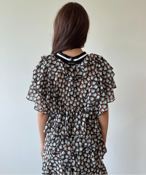 anna sui nyc（アナ スイ エヌ ワイ シー）の「MARY フリルトップス（Tシャツ/カットソー・レディース・ブラウン/ブラック・FREE）」の4枚目の写真
