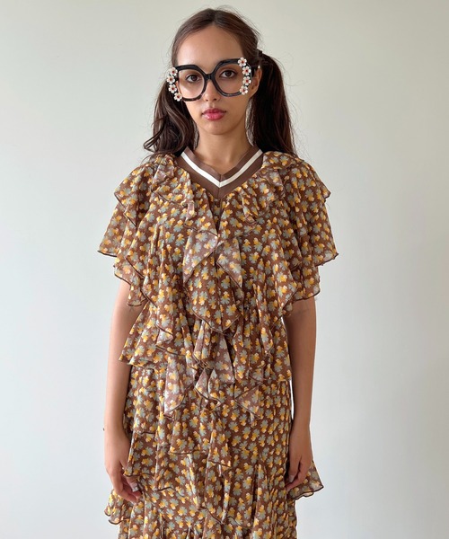 anna sui nyc（アナ スイ エヌ ワイ シー）の「MARY フリルトップス（Tシャツ/カットソー・レディース・ブラウン/ブラック・FREE）」の13枚目の写真