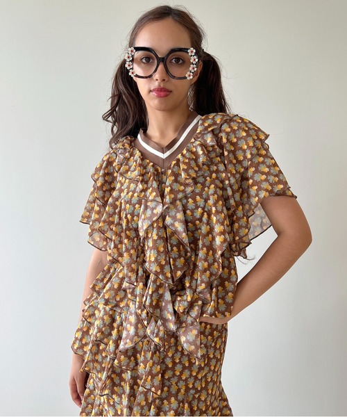 anna sui nyc（アナ スイ エヌ ワイ シー）の「MARY フリルトップス（Tシャツ/カットソー・レディース・ブラウン/ブラック・FREE）」の14枚目の写真