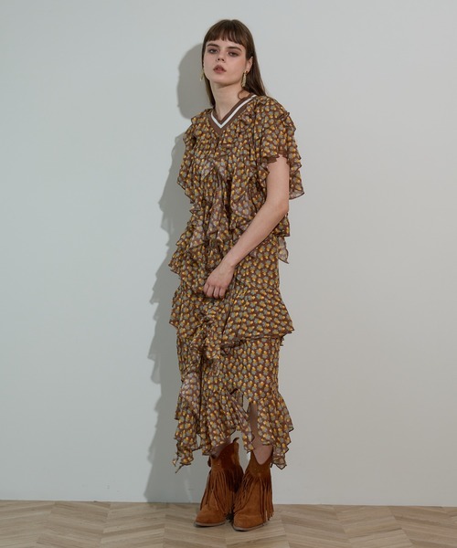anna sui nyc（アナ スイ エヌ ワイ シー）の「MARY フリルトップス（Tシャツ/カットソー・レディース・ブラウン/ブラック・FREE）」の12枚目の写真