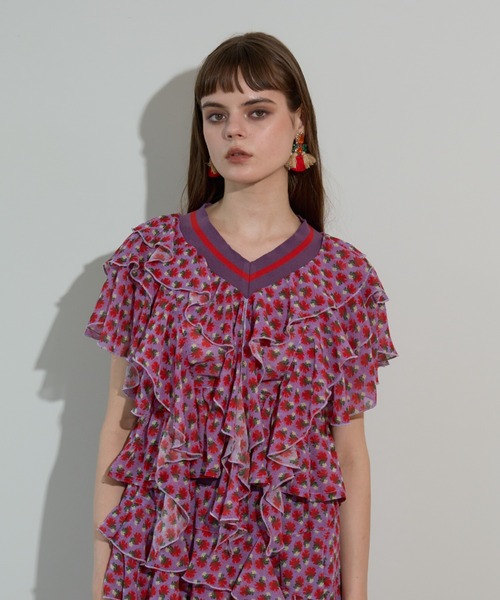 anna sui nyc（アナ スイ エヌ ワイ シー）の「MARY フリルトップス（Tシャツ/カットソー・レディース・ブラウン/ブラック・FREE）」の17枚目の写真
