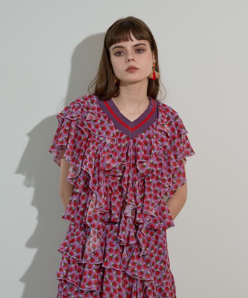 anna sui nyc（アナ スイ エヌ ワイ シー）の「MARY フリルトップス（Tシャツ/カットソー・レディース・ブラウン/ブラック・FREE）」の18枚目の写真