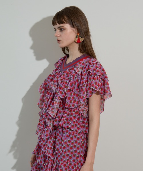anna sui nyc（アナ スイ エヌ ワイ シー）の「MARY フリルトップス（Tシャツ/カットソー・レディース・ブラウン/ブラック・FREE）」の19枚目の写真