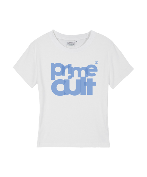 PRIMATE(プライメイト)の「TAPE レディース スリムフィット 半袖Tシャツ 6 COLORS(Tシャツ/カットソー・レディース・ホワイト×ブルー/ブラック×ブルー/ホワイト×ピンク/ブラック×ピンク/アイボリー系1/アイボリー系2・SMALL/MEDIUM/LARGE)」の1枚目の写真