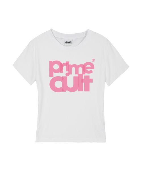 PRIMATE(プライメイト)の「TAPE レディース スリムフィット 半袖Tシャツ 6 COLORS(Tシャツ/カットソー・レディース・ホワイト×ブルー/ブラック×ブルー/ホワイト×ピンク/ブラック×ピンク/アイボリー系1/アイボリー系2・SMALL/MEDIUM/LARGE)」の2枚目の写真