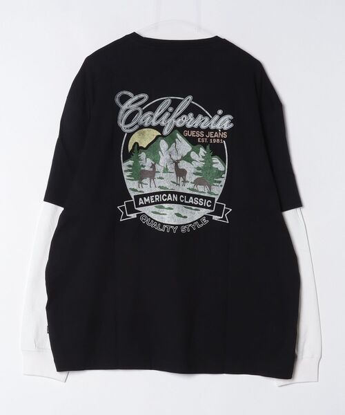 GUESS JEANS（ゲスジーンズ）の「GUESS JEANS Mountain Layer Tee Tシャツ 長袖 ロンT レイヤード（Tシャツ/カットソー・メンズ・ブラック・SMALL/XX-LARGE/X-LARGE/LARGE/MEDIUM）」の6枚目の写真